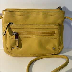 Tignanello Yellow Leather Crossbody Bag